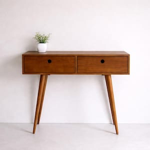Moderne kaptafel, console, dressoir met 2 lades in mid-century stijl, retro, Scandinavisch design, slaapkamermeubels