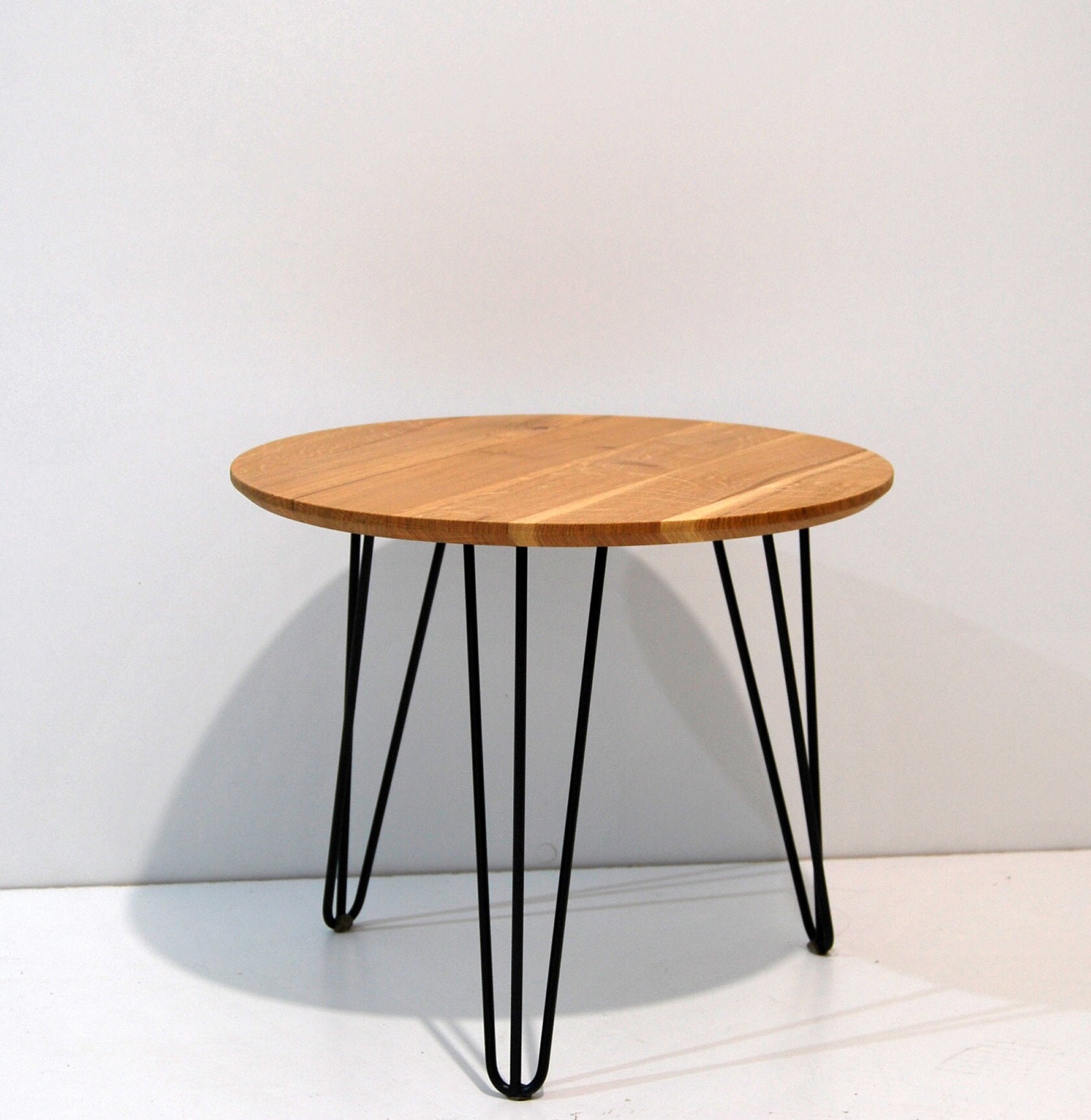 Oak coffee table black legs deals