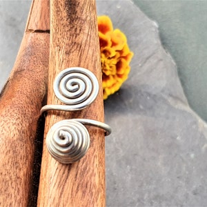 Honey Pot Spiral Fine 999 Karen Hill Tribe Silver Statement Ring Bild 5