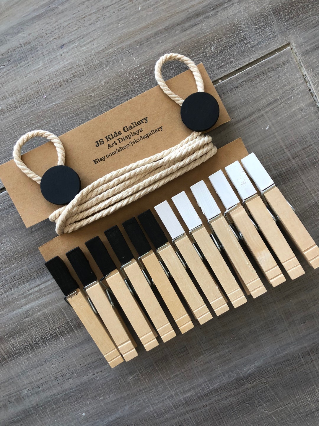 Black and White Clothesline Art Display, Art Work Display, Baby Girl