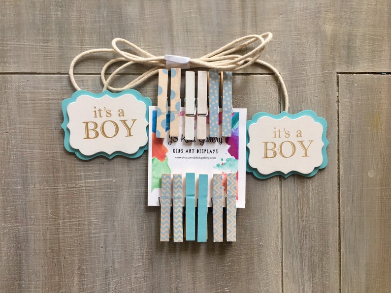 Boy Baby Shower Onesie Clothesline Display Clothes For A Decoration