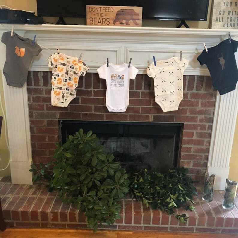Boy Baby shower boy onesie clothesline display baby boy Etsy