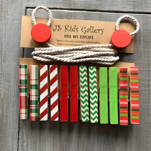 Christmas card Display, photo Hanger, kids Art Work Display, Photo Display, Kid&#39;s Wall Art, Clothespin display