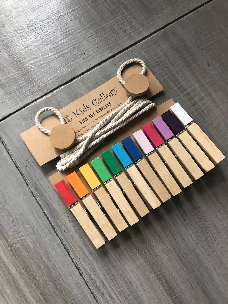 Rainbow Clothesline Artwork Display Rainbow Art Work Display Etsy