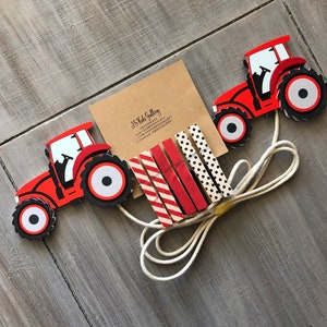 Farm tractor art Display hanger, Clothespin Art display, Children&#39;s Art work display, Construction room decoration Kids wall art