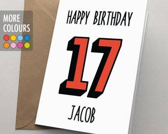 PRINTABLE 17th Birthday Card Birthday Card Printable Instant - Etsy