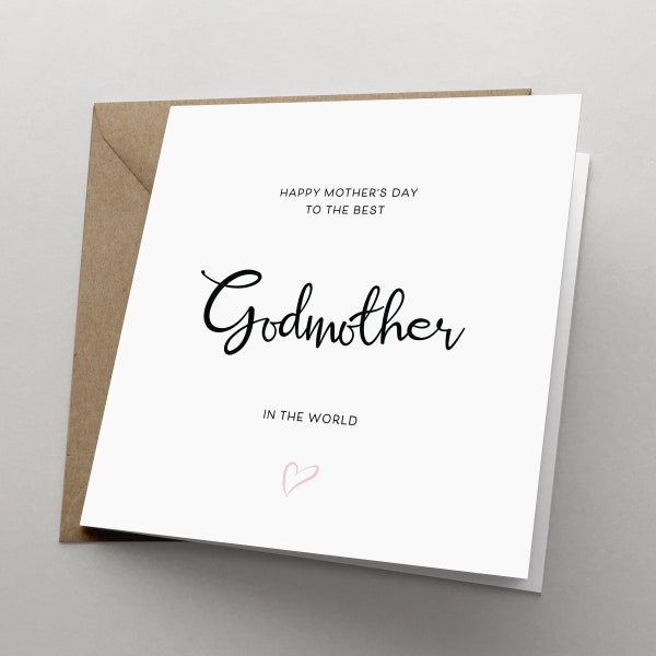 Mother's Day Card Personalised, Godmother Card, Happy Mothers Day to the Best Godmother in the World, from Godson, Goddaughter | MOTD02