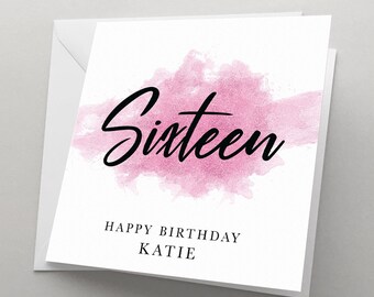 Personalized 16th Birthday Card | Color Burst Design