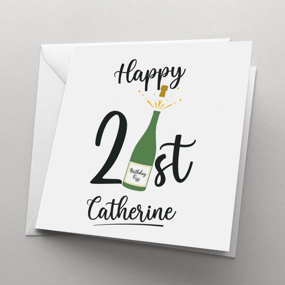 Personalised 21st Birthday Card 'champagne' Twenty | Etsy