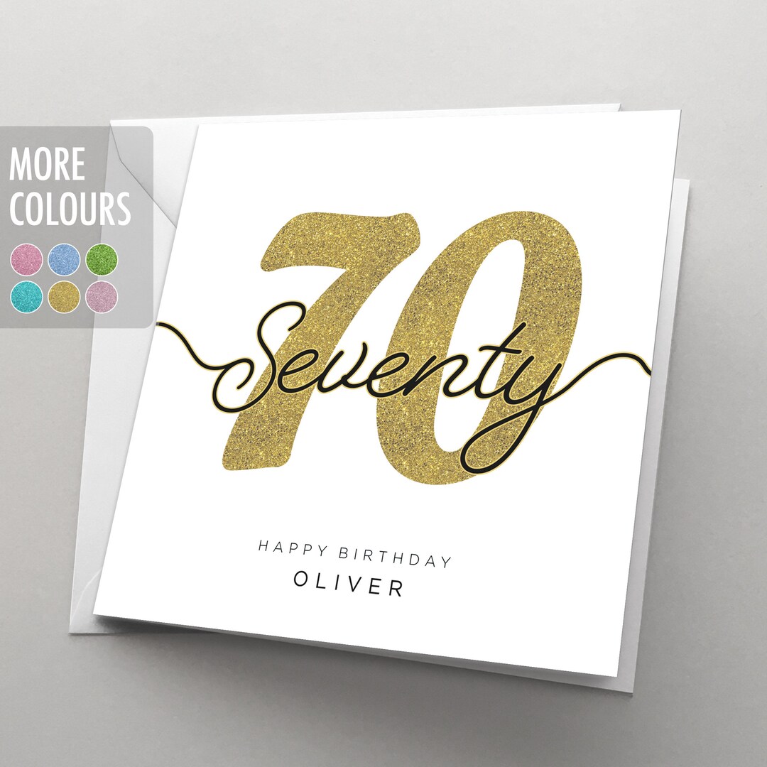 Personalised 70th Birthday Card for Her, Women, Sister, Wife, 70 ...