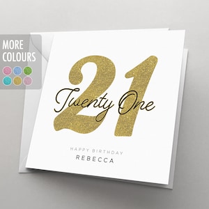 Personalised 21st Birthday Card For Her, For Him, Happy Twenty First Birthday Card, 21 Age Card, Daughter, Son, Teenager, Friend | HBNA80