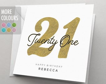 Tarjeta para el 21.º cumpleaños. Tarjeta para ella, para él, para el 21.º cumpleaños, para hija, hijo o amigo. HBNA80