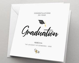 Personalised Graduation Card, Congratulations, Graduation Card for Her for Him, Qualified BSc BA, College University Graduation Card COJO12