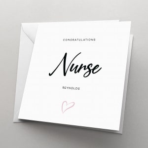 Personalised Congratulations Nurse Card, New Job Nurse Card, Graduation Nurse Card, Qualified Nurse, Graduation Card COJO01