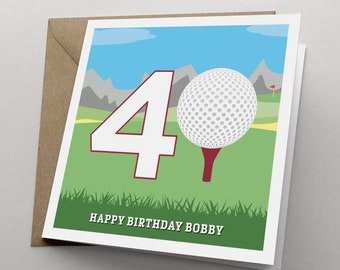 Golf Birthday Card - Etsy