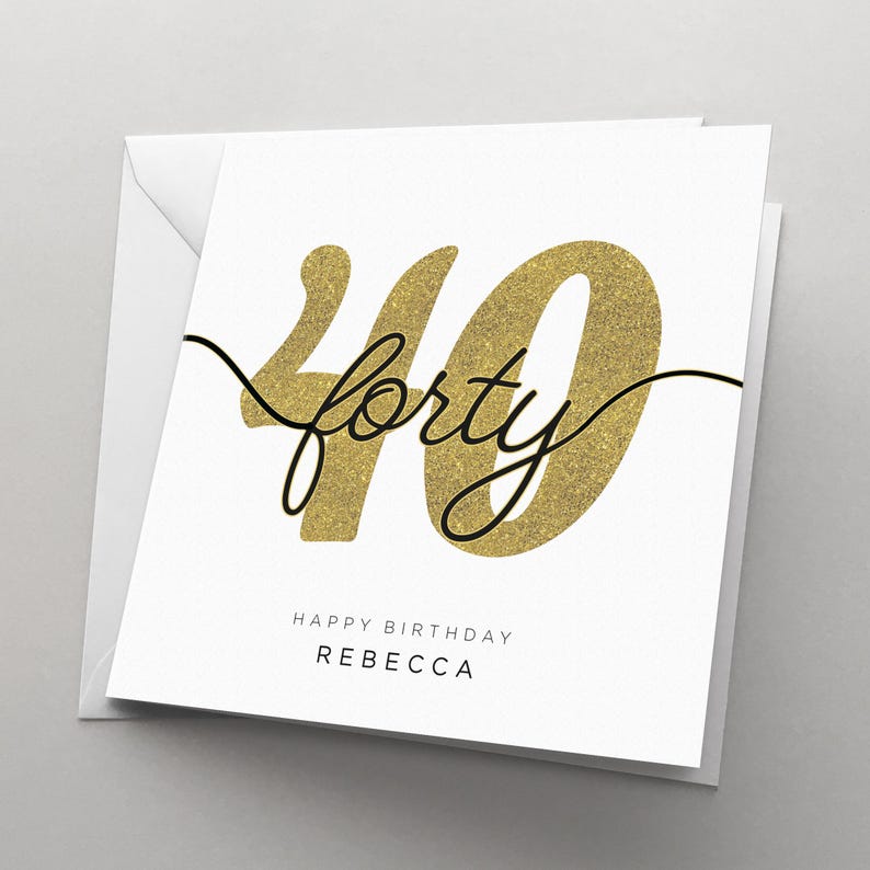 Personalised 40th Birthday Card for Her, Him, Wife, Women, Man, Girlfriend, Sister, Best Friend | Forty | Fortieth | HBNA82 bild 9