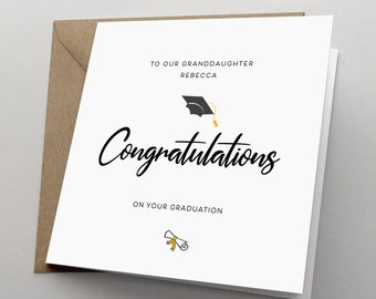 Personalised Granddaughter Graduation Card, Congratulations Granddaughter Card, Qualified BSc BA, College University Graduation COJO13