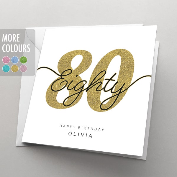 Personalised 80th Birthday Card for Her, Women, Sister, Wife, 80 Birthday Card, Card for Him , Girlfriend, Best Friend, Eighty, HBNA86
