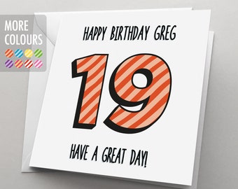 19 Ans 19e Anniversaire Fete Joyeux Anniversaire 2 1 4 De Etsy