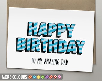 Personalised Birthday Card for Dad | Personalised Father's Birthday Card  | Birthday Card for Him with Name Added | B6 or A5 | HBNO06