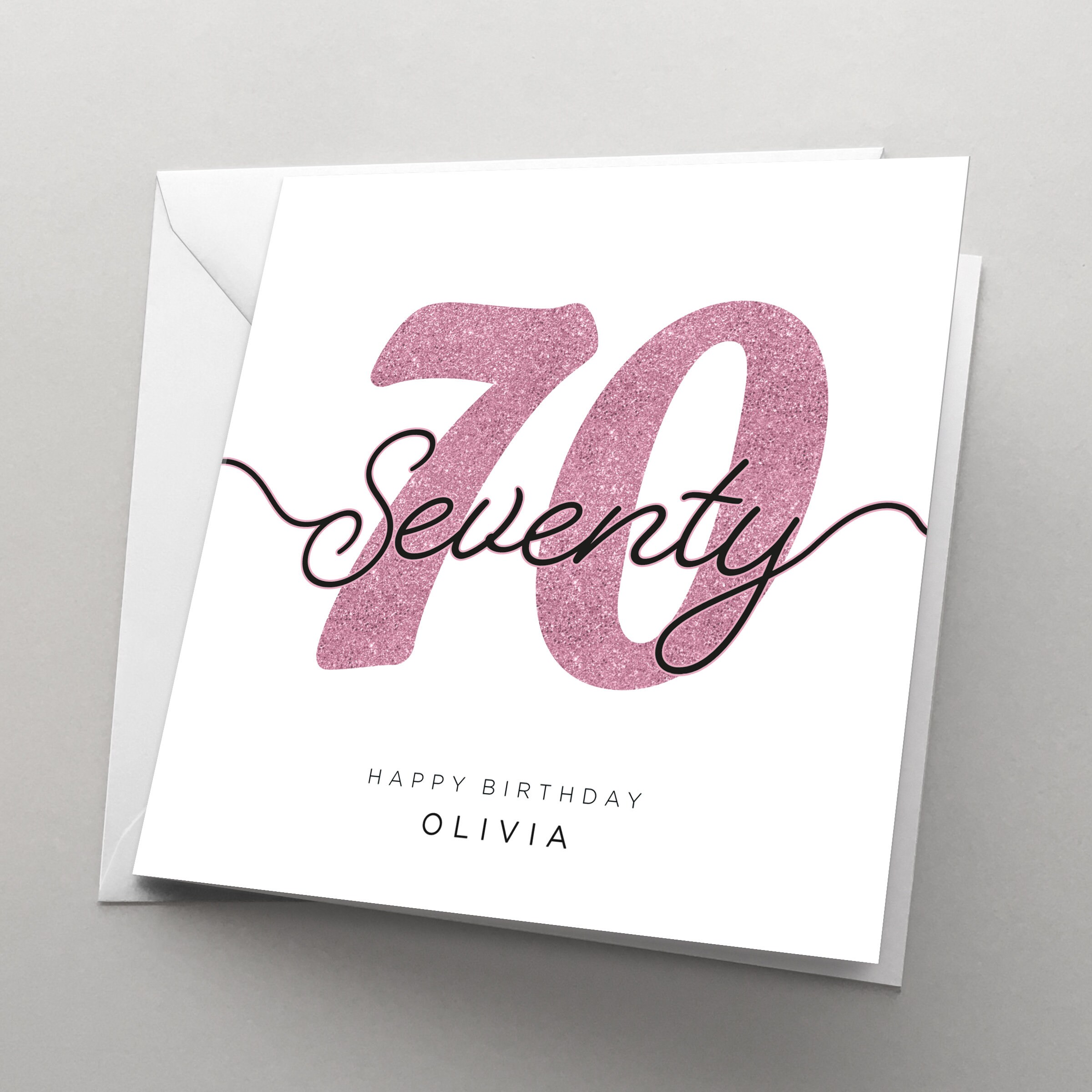 Personalised 70th Birthday Card for Her, Women, Sister, Wife, 70 ...