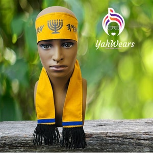 Handmade Hebrew Israelite Headband, Men gift, Religious Attire, Custom Menorah Headpiece, Holy convocation, Tribe of Judah, Kodesh garment,