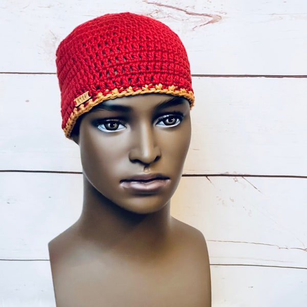 Beanie handmade hat | Paleo Hebrew hat | Hebrew hat | skull cap | cotton beanie | kufi hat | Yah clothing | Men hat | Jewish hat | women hat