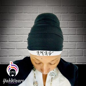 Custom Paleo Hebrew Headband Bandana, Bible Clothing Accessory, Religious Jewish Hair Wrap, Unique Gift, Jewish attire, the name of God