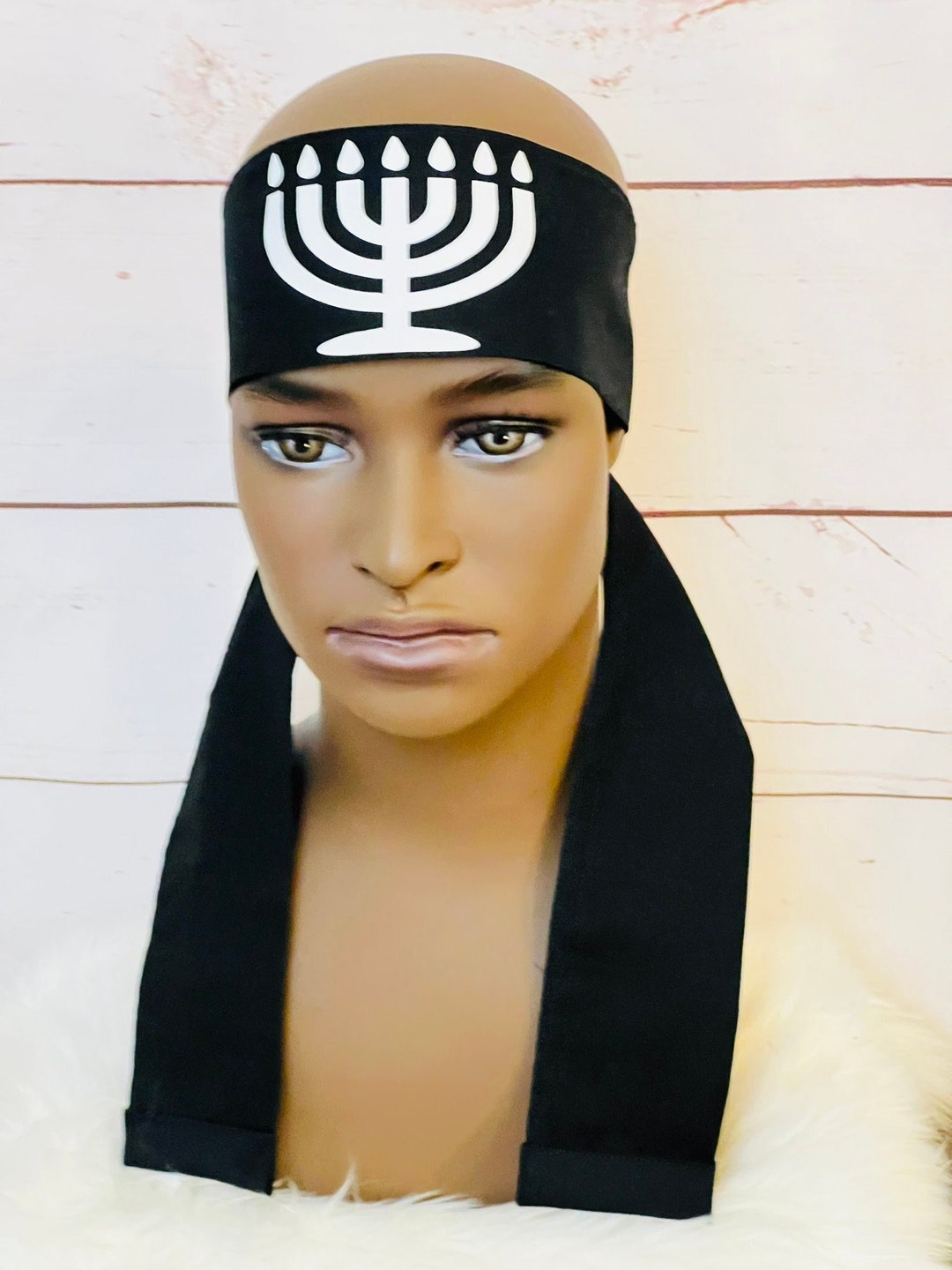Hebrew Headwear Israelite Mitre Gold Menorah Hebrew Bandana Paleo