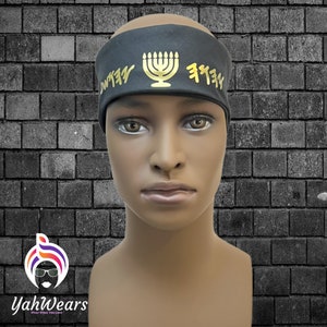 Custom Paleo Hebrew Headband Bandana, Bible Clothing Accessory, Religious Jewish Hair Wrap, Unique Gift, Jewish attire, the name of God