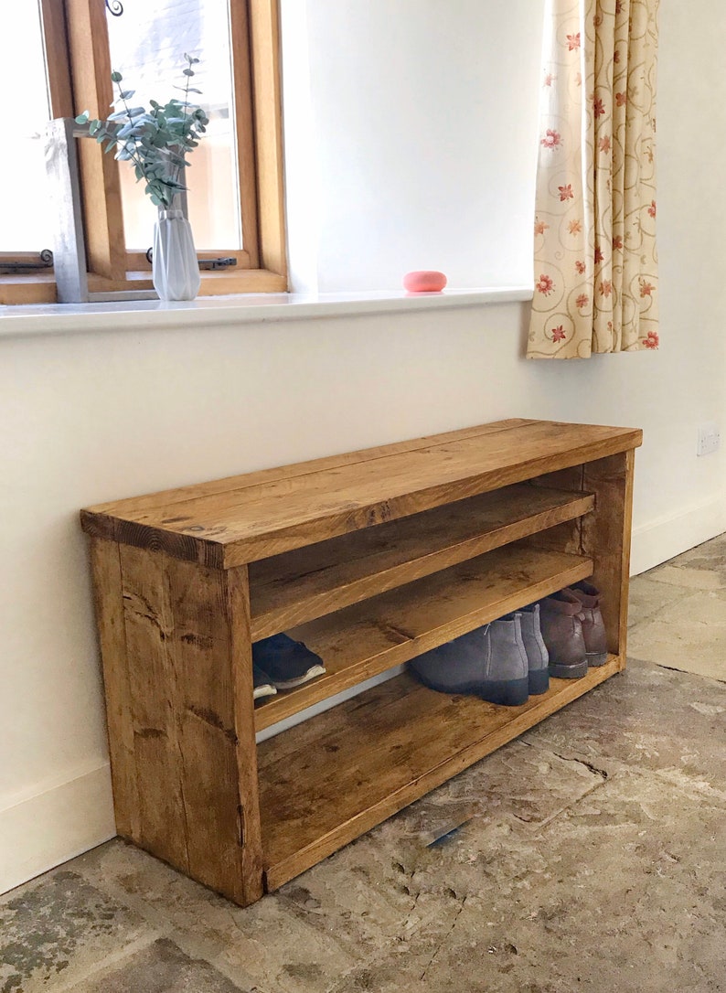 Extra Large Wooden Shoe Rack Solid Rustic Shoe Storage Etsy Hong Kong