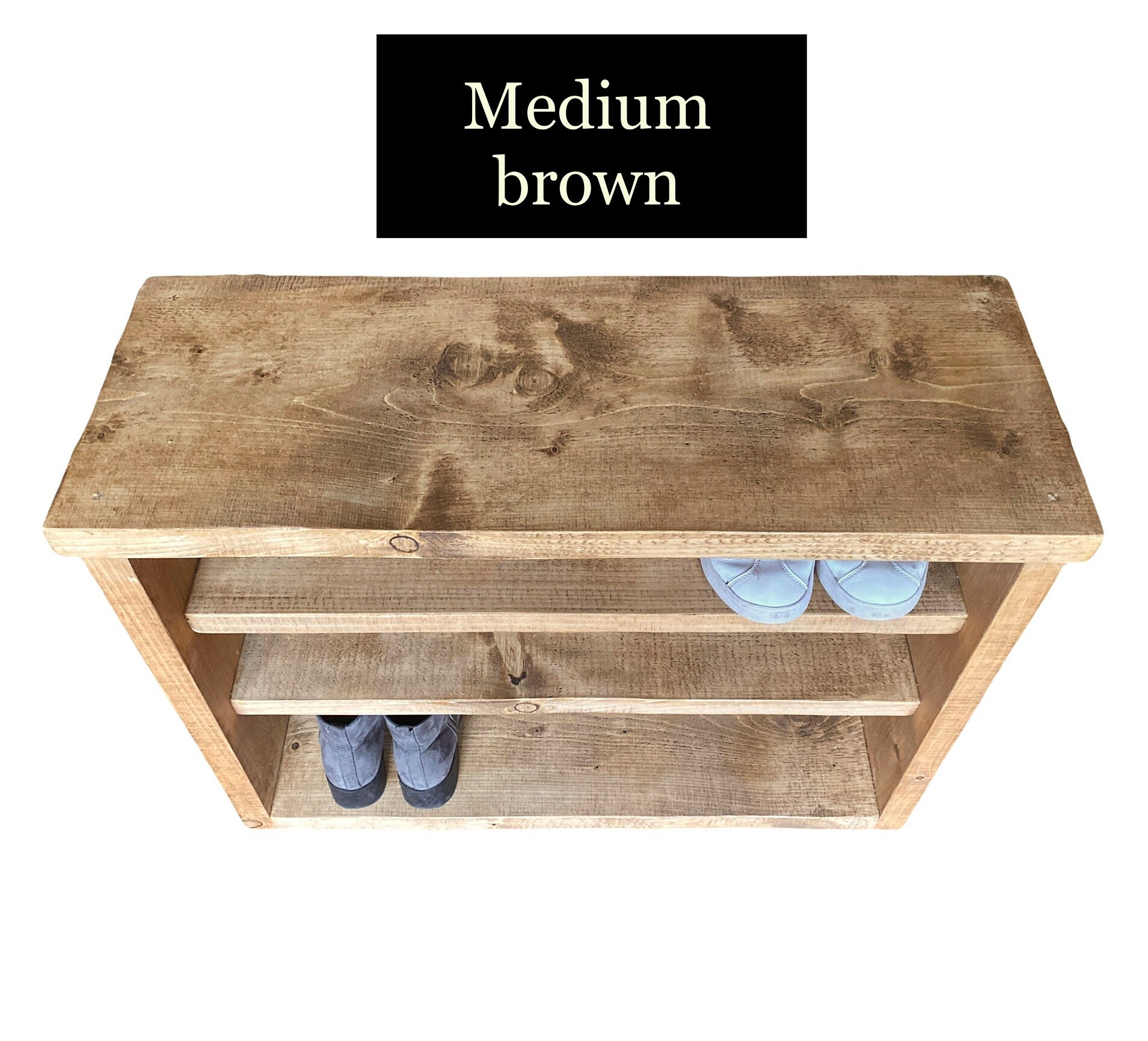 Solid Bespoke Wooden Handmade Shoe Rack Bench With Waxed Top 30 Cm  Deep,coat Rack or Set 