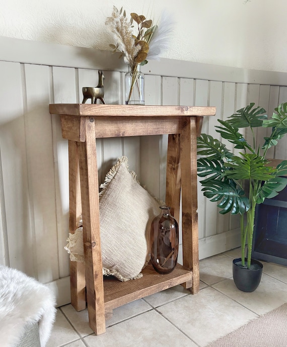 Farmhouse Bleached Elm Console Table With Shelf Farmhouse Bleached Elm Console Table With Shelf