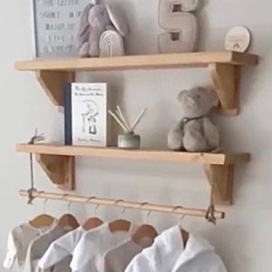 Wooden on sale shelves nursery