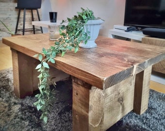 Low Coffee Table, chunky rustic table