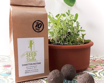 Blumen-Seedballs 'Schmetterlingstanz’ - 3er oder 10er Packung Seedbombs mit Sommerblumenmischung