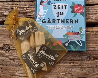 Aanbieding: Tuinboek "No Time to Garden" + tuinset en plantenbordjes in een set