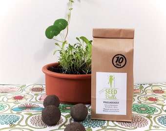 Seedballs 'Vogelhochzeit’ - 3er oder 10er Packung Seedbombs mit bunter Blumenmischung