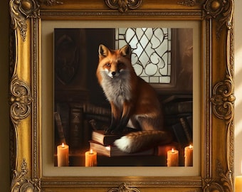 Fox Familiar Altar Image | Printable art | Ostara digital paper | Wicca Wiccan | Grimoire art | Book of shadows art | Scrapbooking