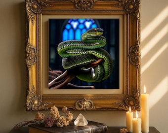 Snake Familiar Altar Image | Printable art | Samhain digital paper | Wicca Wiccan | Grimoire art | Book of shadows art | Scrapbooking