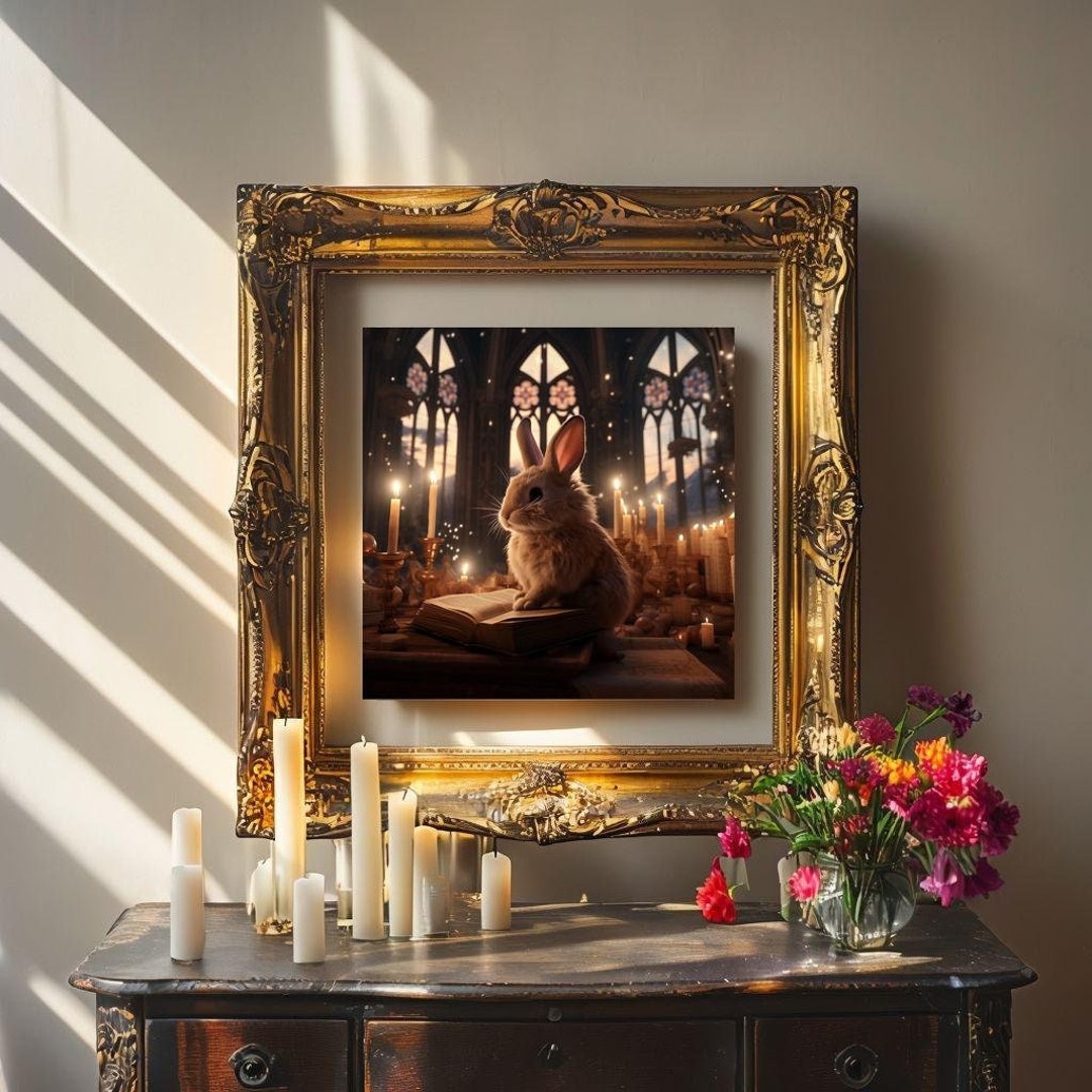 Bunny Familiar Altar Image | Printable Art | Ostara Digital Paper ...