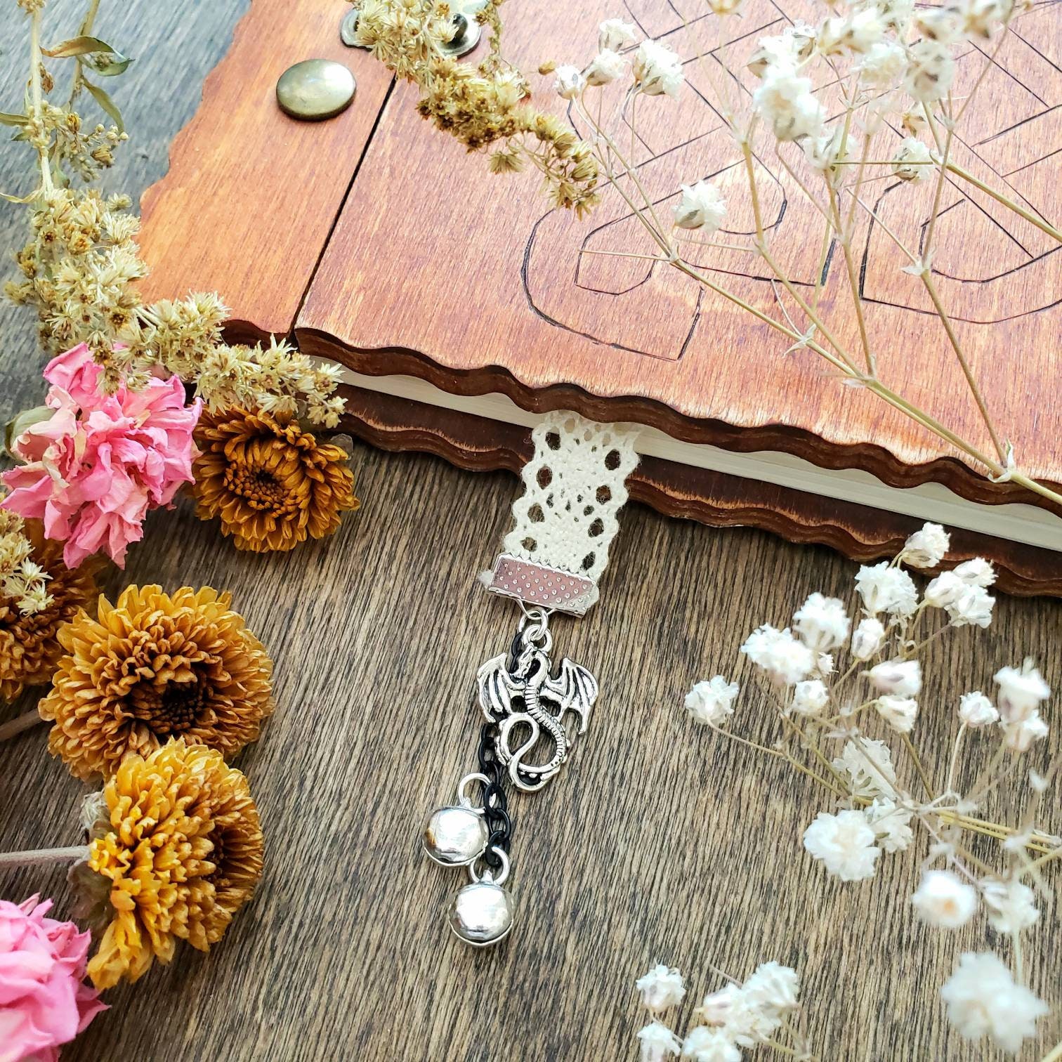 Grimoire Dragon Bookmark Book of Shadows Bookmark Etsy