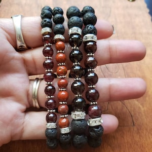 Root Chakra bracelet | aromatherapy diffuser | lava beads