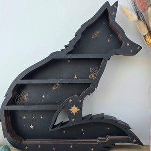 Wood Sitting Fox Shelf | Crystal Shelf | oddities display | crystal storage | crystal shelves |