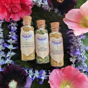 1.5 oz Herbal Bottles Dried herb vial Witchcraft herbs Witches Apothecary herbal tea Spell supplies loose incense Herb jars image 10