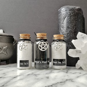 Ritual Salt | Witch Salt | Black Salt | Black Salt | Dead Sea Salt | Protection | Witches Apothecary Bottle