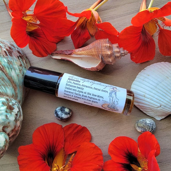 Aphrodite rollon oil | Attract love | Attention | Ritual oil | Spring scent | Fertility | Rosewood | manifest | Creativity | increase energy
