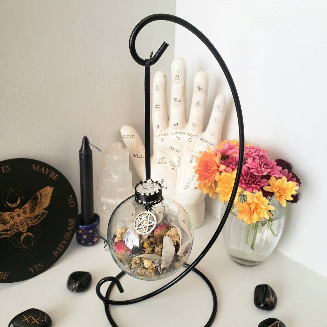 Witch Ball for Protection Hanger House Charm Round Glass