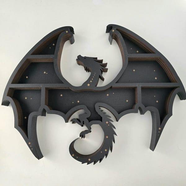 Holz fliegender Drache Regal | Kristall Regal | Kuriositäten-Aufsteller | Kristall Aufbewahrung | Kristall Regale |