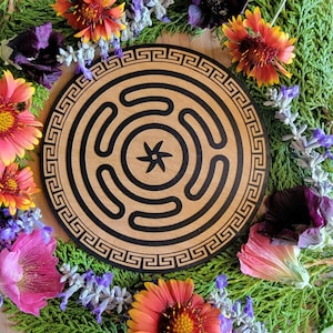 Hekate Wheel Altar tile wood board | laser engraved | Honoring the Goddess | altar tile